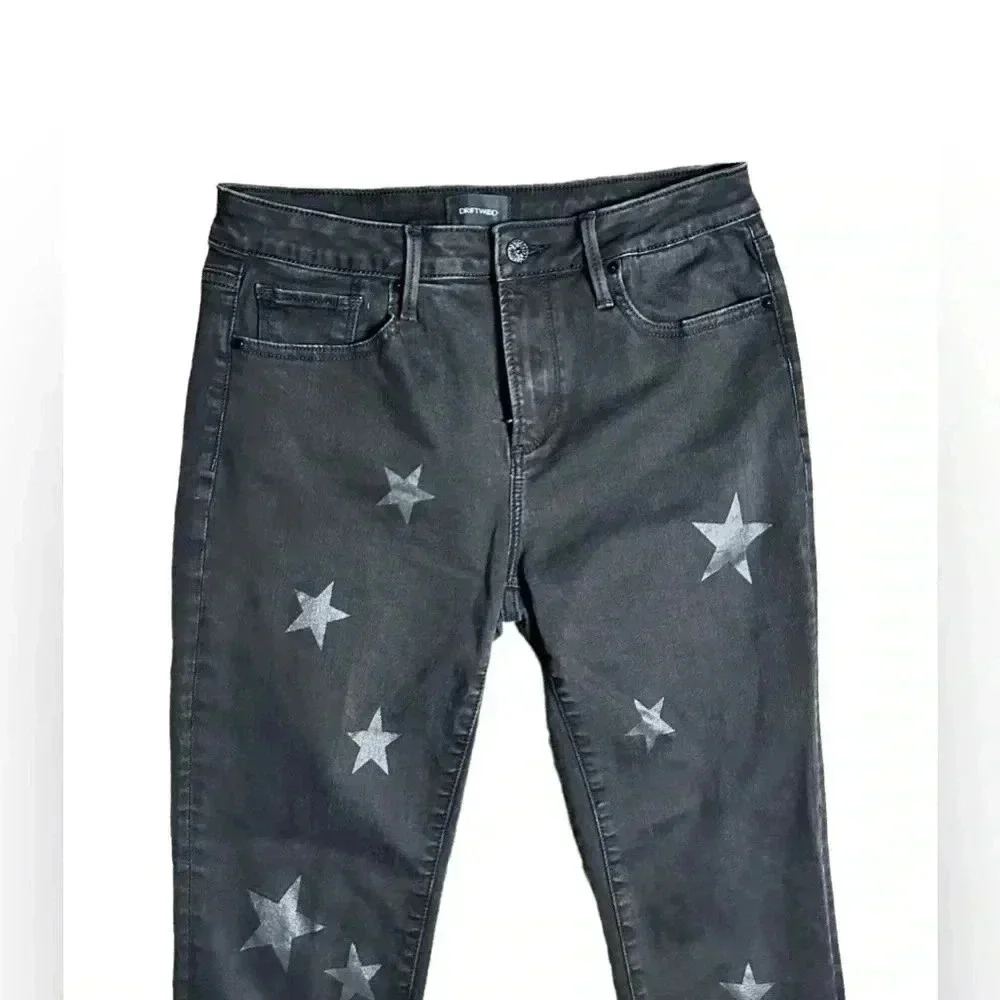 DRIFTWOOD  Sundance Jackie Star Spangled Black Skinny Stretch Jeans Size 28